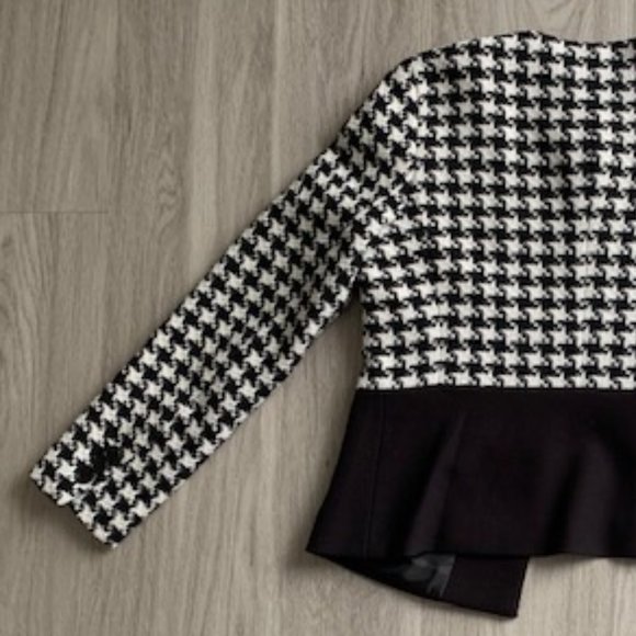 Talbots Houndstooth Wool Blend Blazer Jacket Sz 4 - Picture 10 of 11